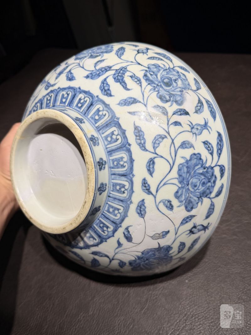 明宣德 青花缠枝牡丹纹碗 - 图9